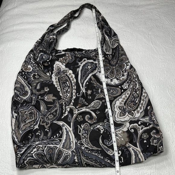 Lands' End Black and Gray Paisley Market Bag - Picture 4 of 5